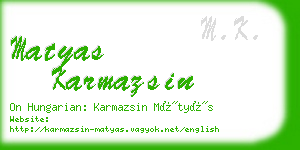 matyas karmazsin business card